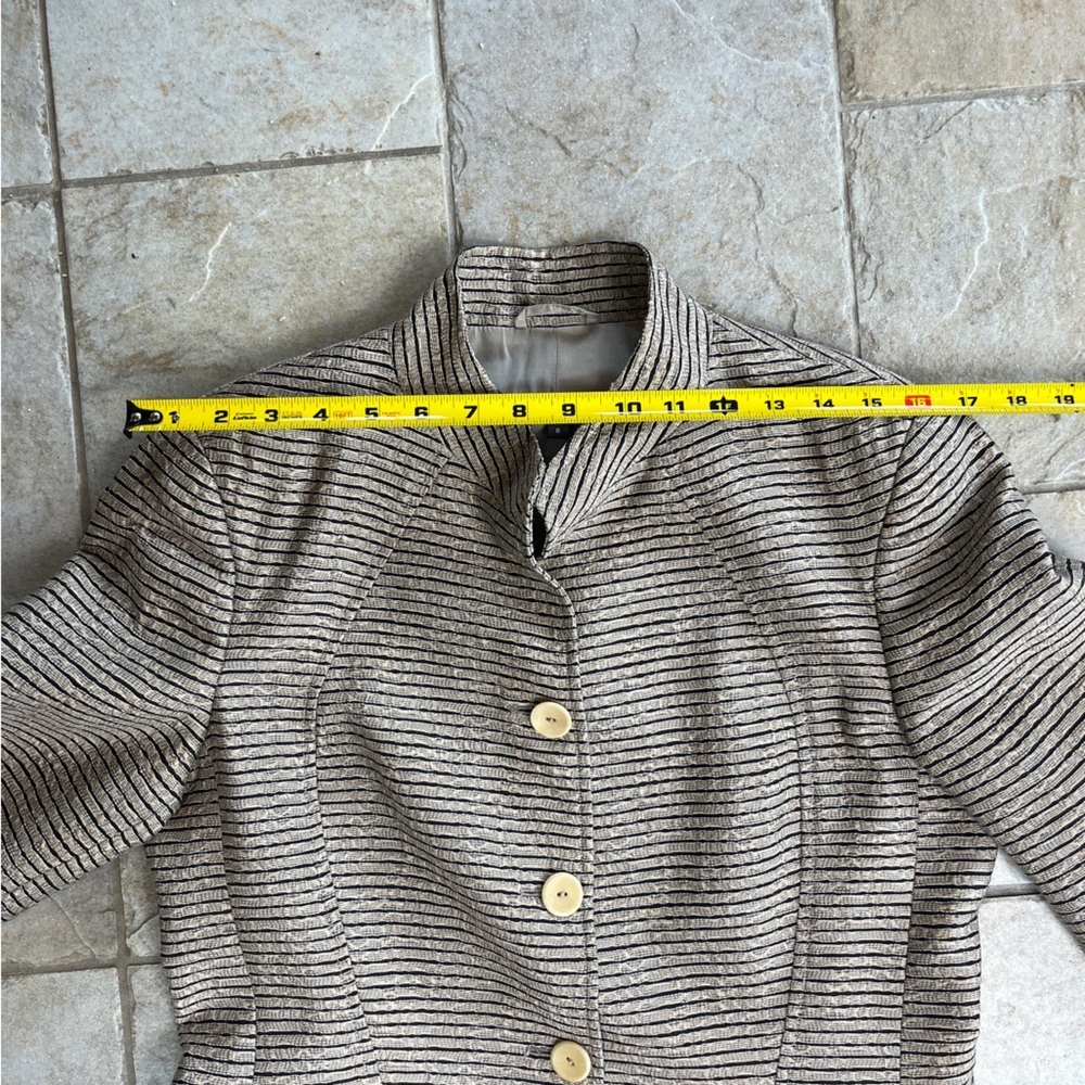 Zanella Italy Metallic Stripe Blazer 8 Dark Academia Heritage Luxe Jacket Office - Picture 9 of 10